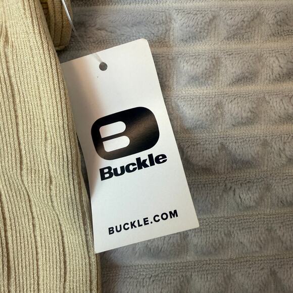 NWT Buckle XS BKE Womens Peyote Seamless Scoop Neck Sleeves Beige Crop Top New - Picture 6 of 7